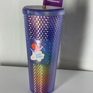 Starbucks Textured Purple Tumbler with Rainbow Detail